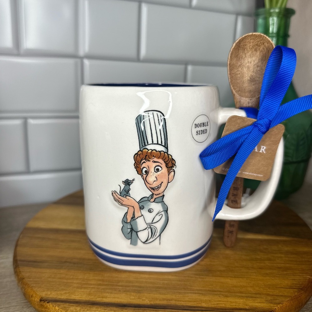 Rae Dunn x Disney Pixar Ratatouille “Chef”Character Mug with Wooden Spoon